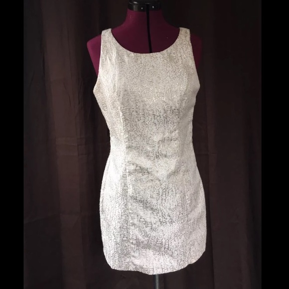 Mustard Seed sz M Metallic Cage Back Sheath Dress - Picture 2 of 4