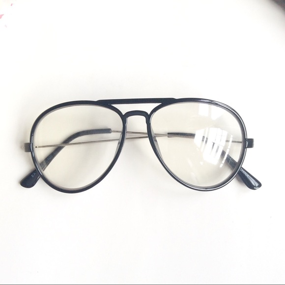 Clear glasses aviator frame black - Picture 2 of 2