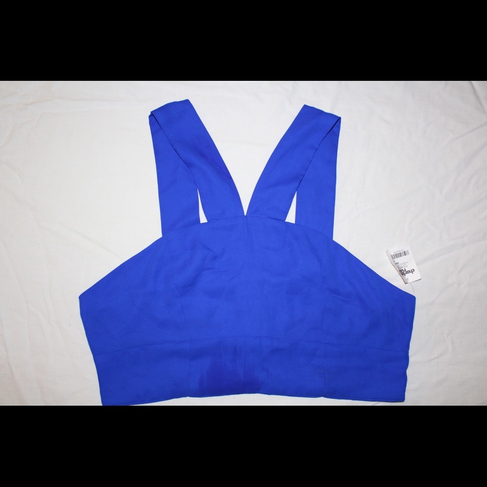 PRICE DROP--Fashion Royal Blue Crop Top-Sleeveless