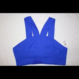 PRICE DROP--Fashion Royal Blue Crop Top-Sleeveless