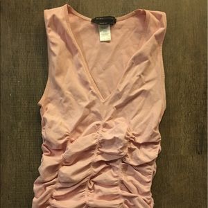 BCBG Pink O/S Rouched Tank