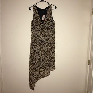 Torrid Sz 1 leopard print asymmetrical dress NWT