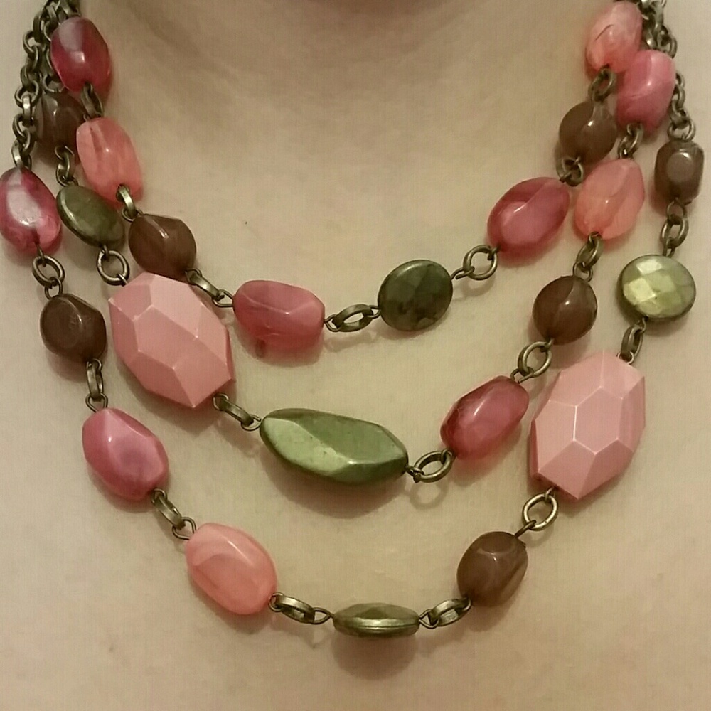 Pink and gold necklace