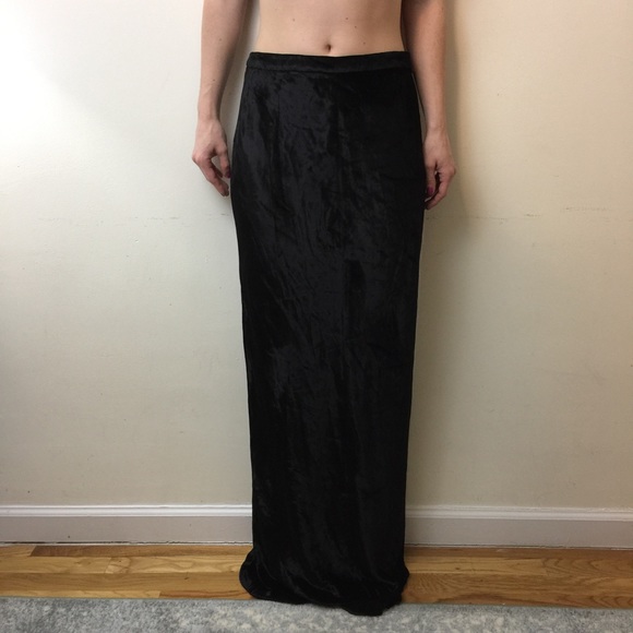 T by Alexander Wang Black Velvet Maxi Skirt - Picture 2 of 5