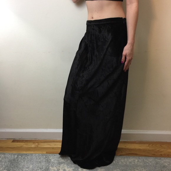 T by Alexander Wang Black Velvet Maxi Skirt - Picture 4 of 5
