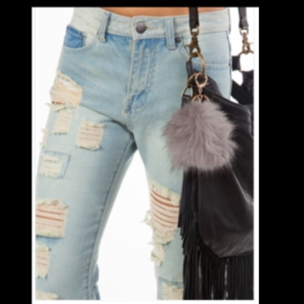 Faux fur key chain