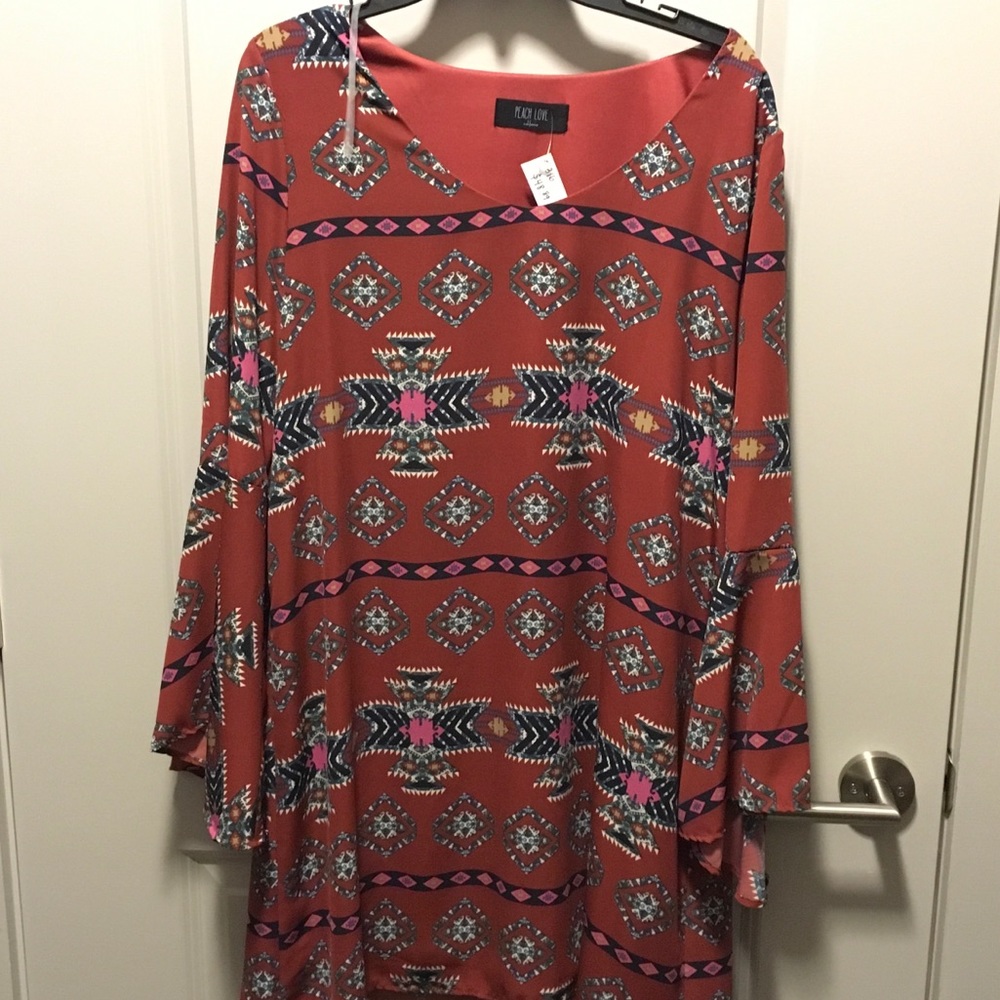 Patterned Orange Dress