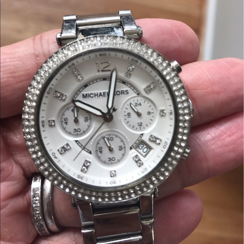 Silver and Bling MK Watch