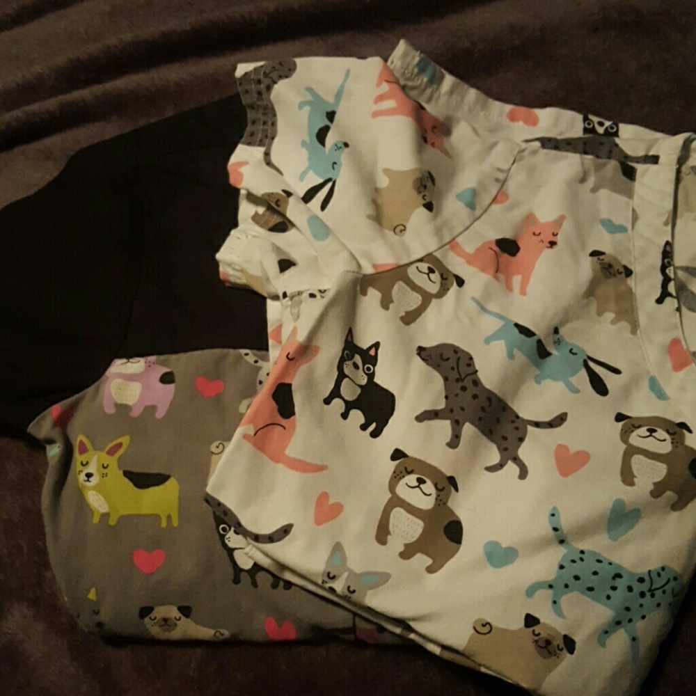 dog print Scrub tops