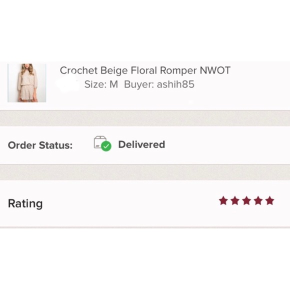 CLEARANCE 🎉HP🎉 5 ⭐️Crochet Beige Floral Romper - Picture 7 of 8