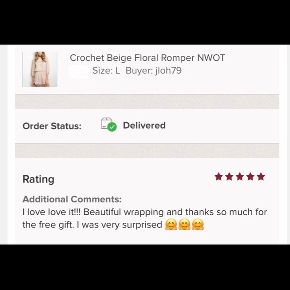 CLEARANCE 🎉HP🎉 5 ⭐️Crochet Beige Floral Romper - Picture 6 of 8