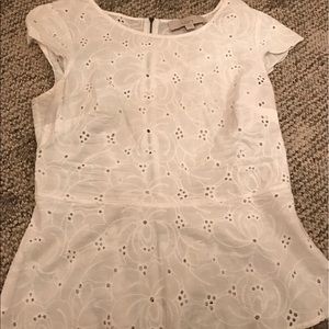 Loft white peplum top