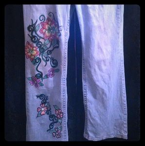 Custom handpainted ladies jeans