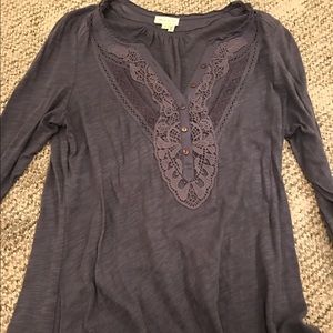 Anthropologie navy blue top