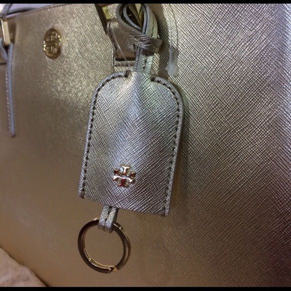 Tory Burch Gold Mini Robinson Double-Zip Satchel - Picture 3 of 8