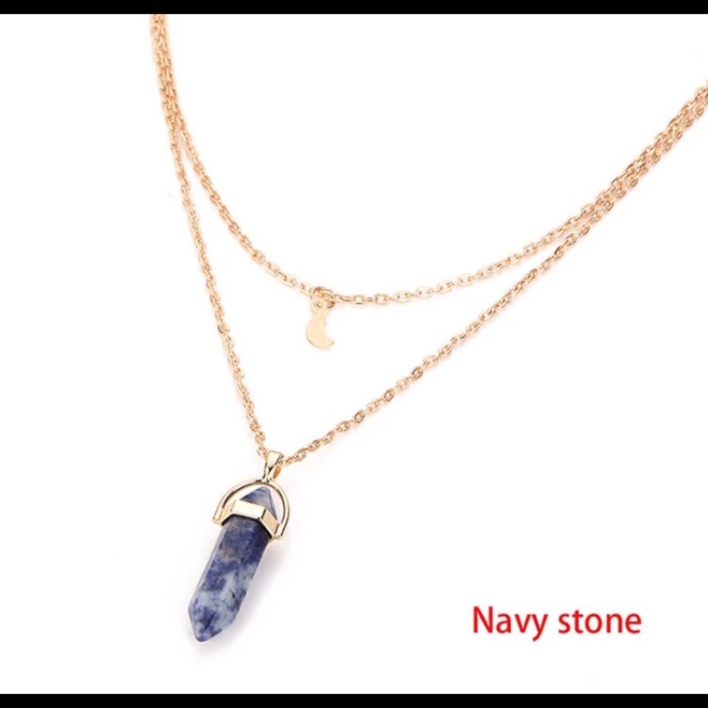 Stone & Moon Necklace - Picture 3 of 8