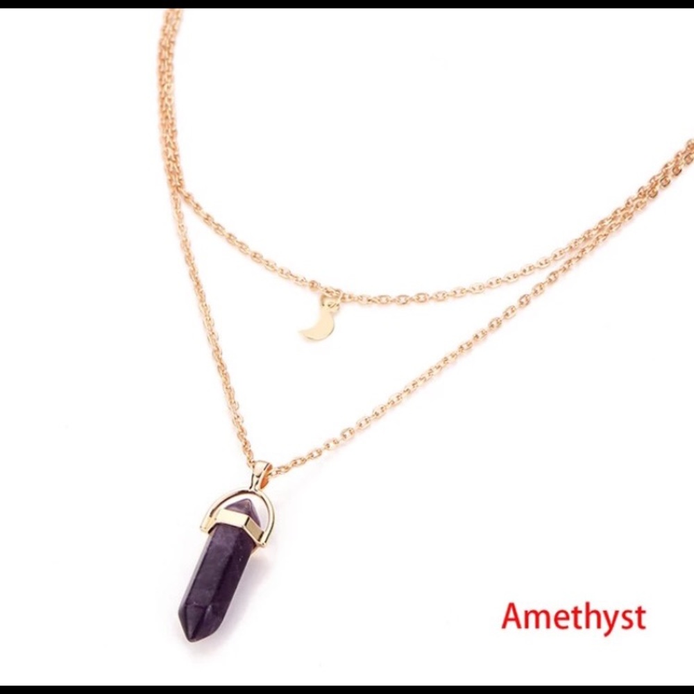 Stone & Moon Necklace - Picture 5 of 8