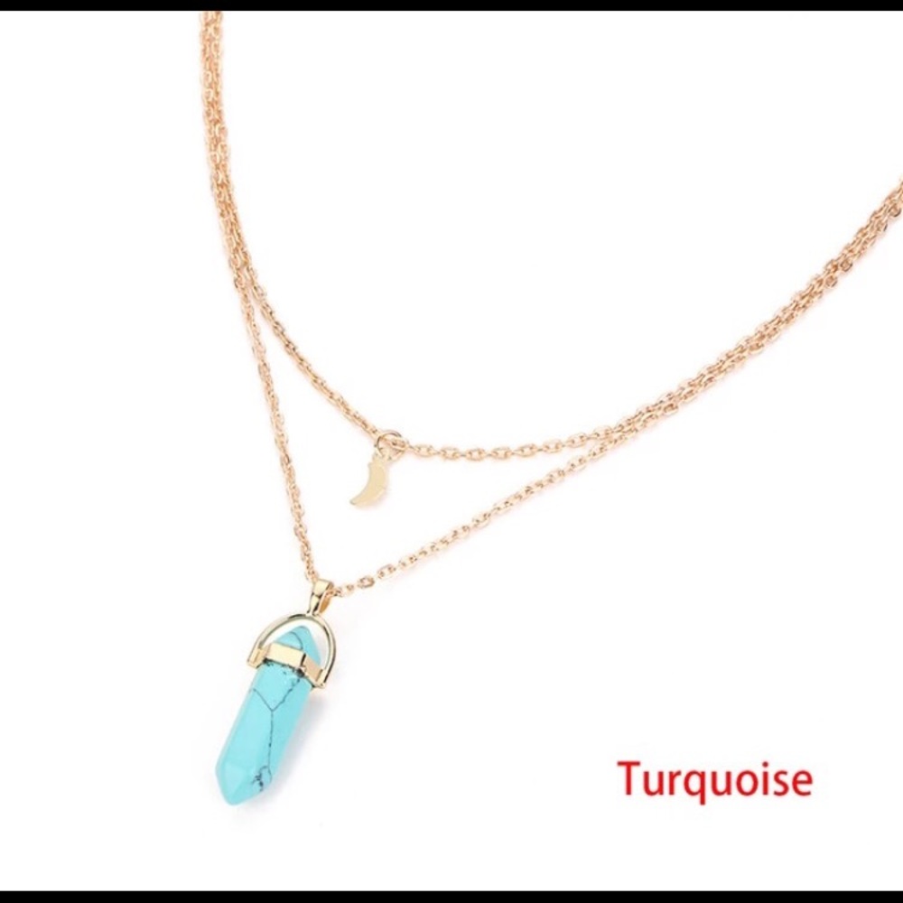Stone & Moon Necklace - Picture 4 of 8