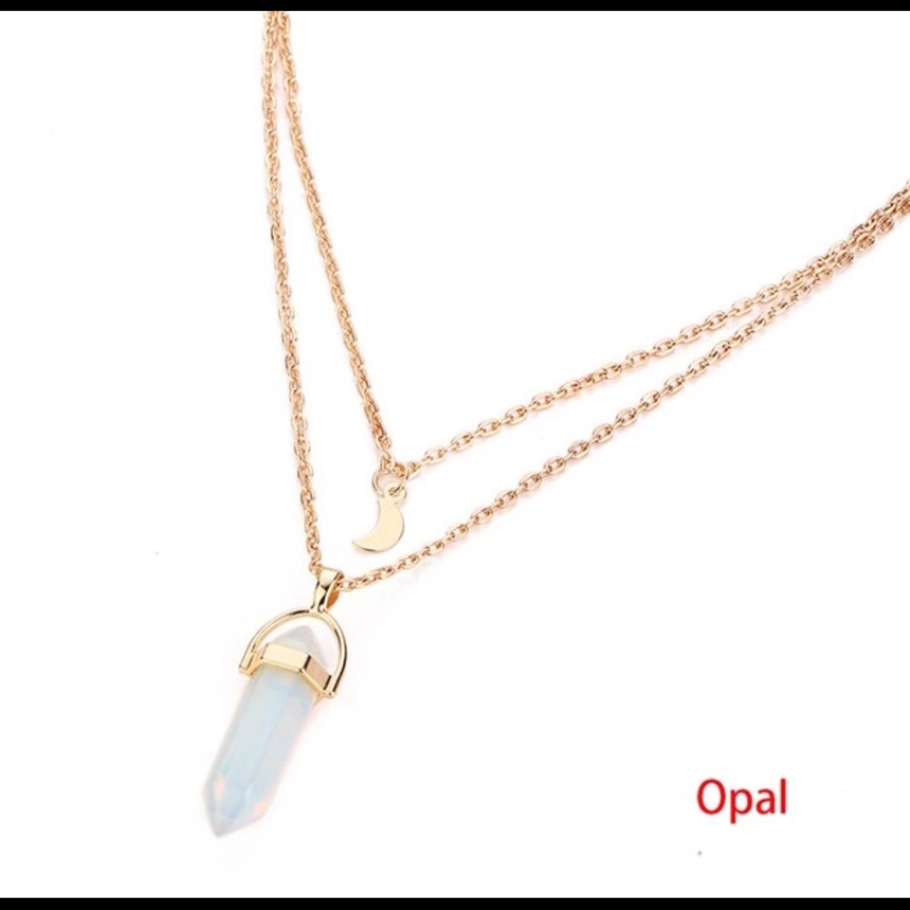 Stone & Moon Necklace - Picture 6 of 8