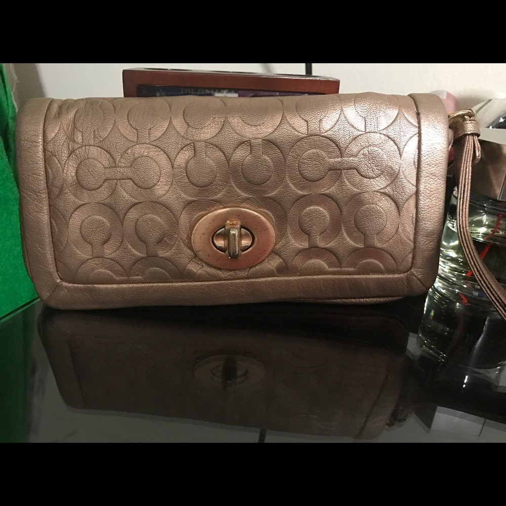 Coach gold clutch/wallet