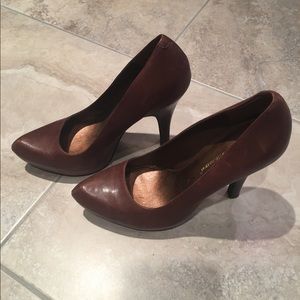 Brown platform heels