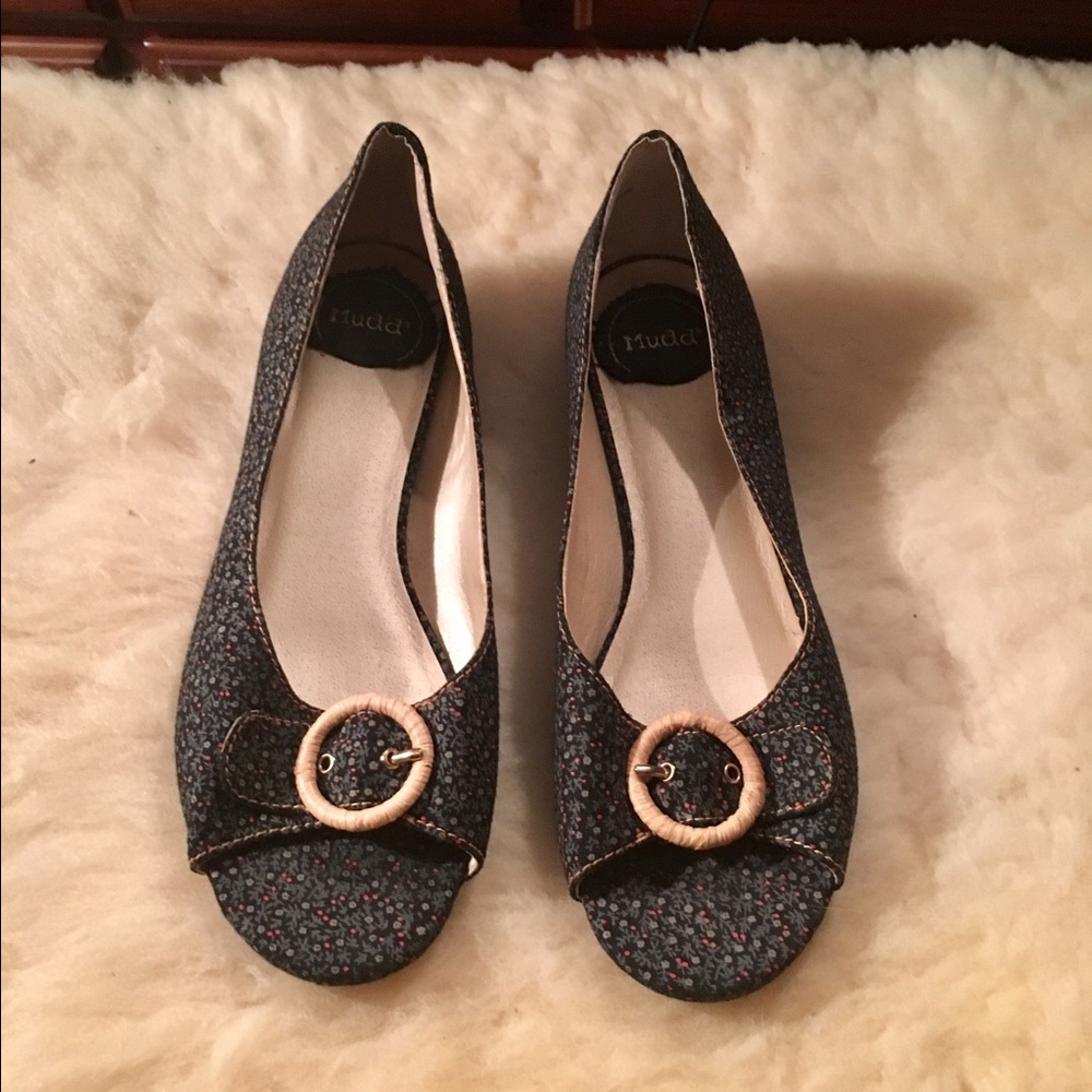 Vintage Y2K Mudd Floral Peep-toe Ballet Flats