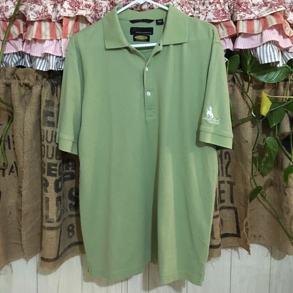 Greg Norman play dry sz med men's golf polo.