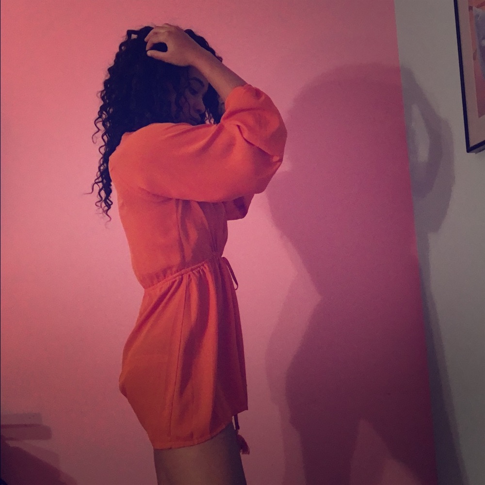 Orange thriller romper