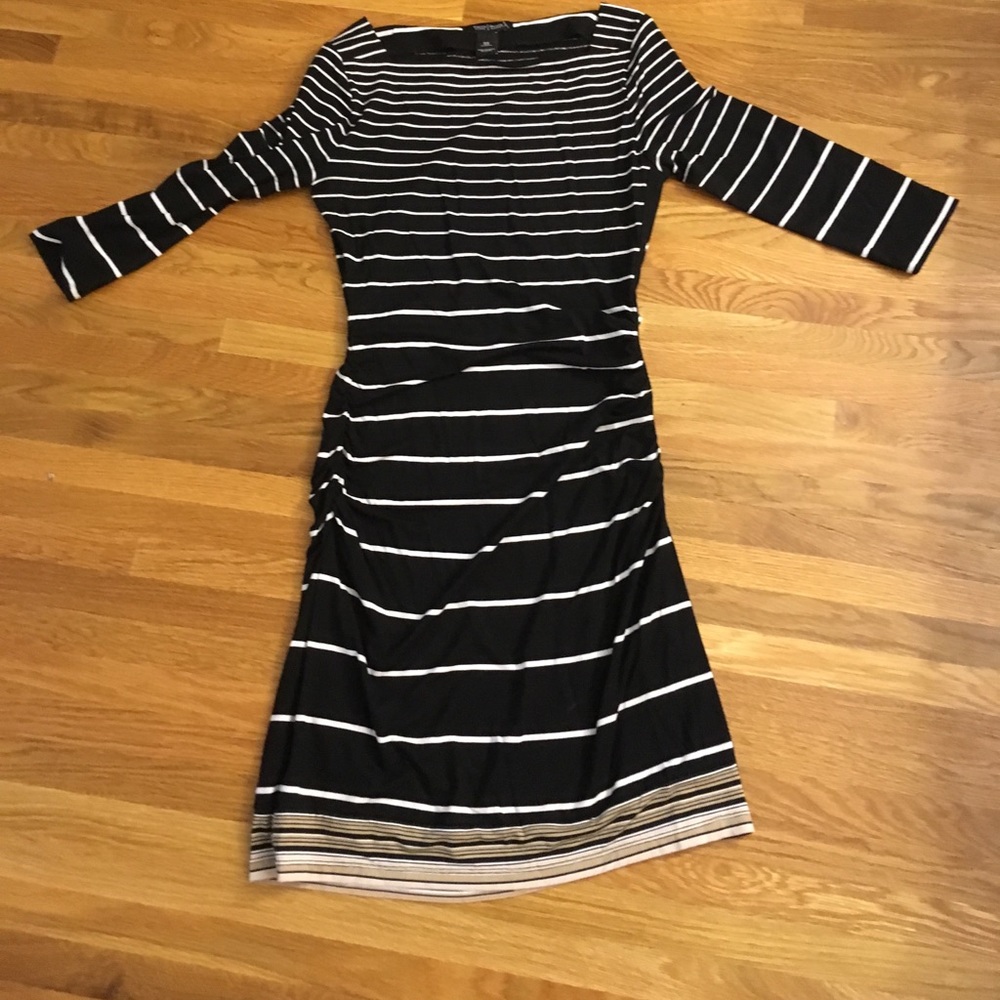 White House Black Market Dress Side Ruche EUC