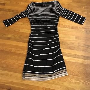 White House Black Market Dress Side Ruche EUC