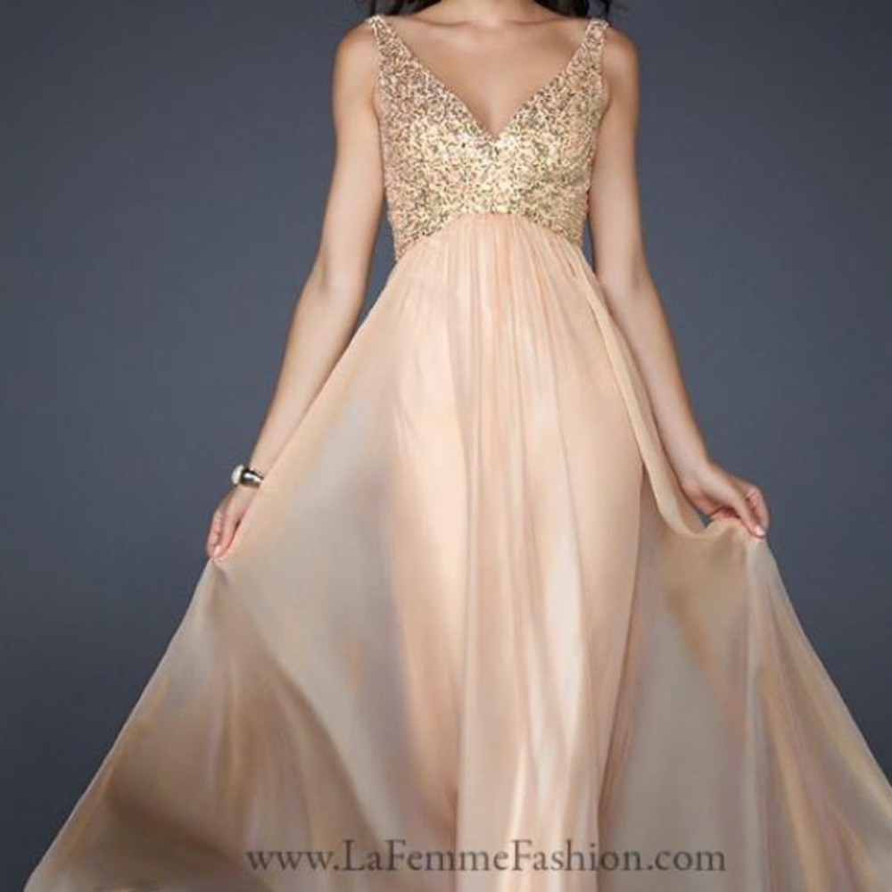 La Femme gold dress