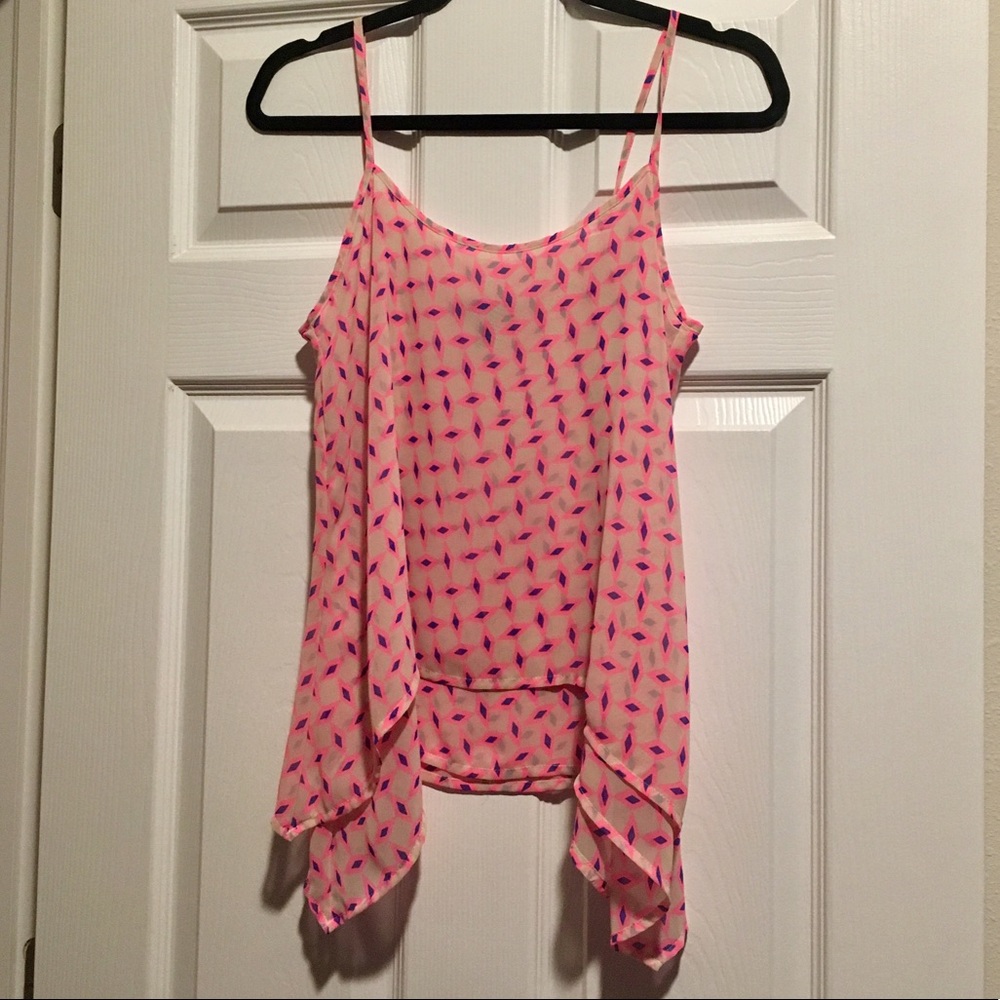 Pink&blue Aqua layered tank - 100% polyester