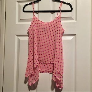 Pink&blue Aqua layered tank - 100% polyester