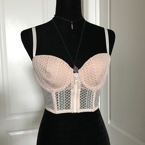 Victoria's Secret nude/cream lined zip up bustier