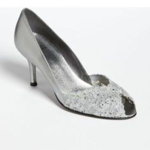 Stuart Weitzman Chantelle Lace Peep Toe