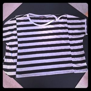 Black and gray striped top
