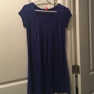 Pink Rose royal blue Cotton short sleeve sundress