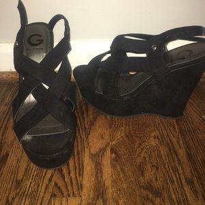 "Guess" Black Formal Wedges