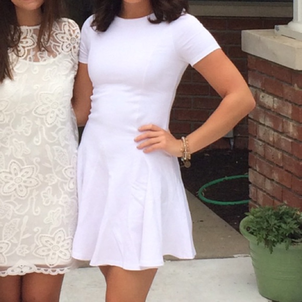 White fit and flare dress