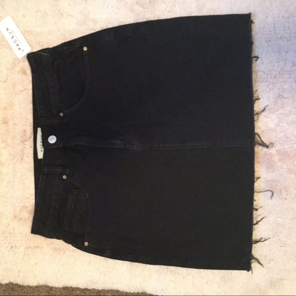 Pacsun black denim skirt, brand new with tags.