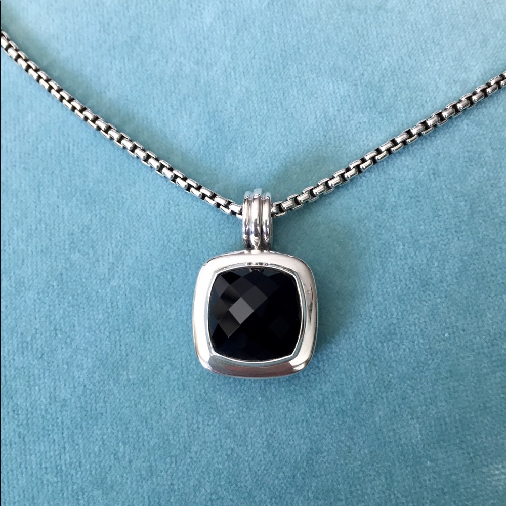 DAVID YURMAN 20mm BLACK ONYX PENDANT NECKLACE