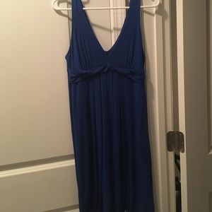 Royal blue V neck cotton dress