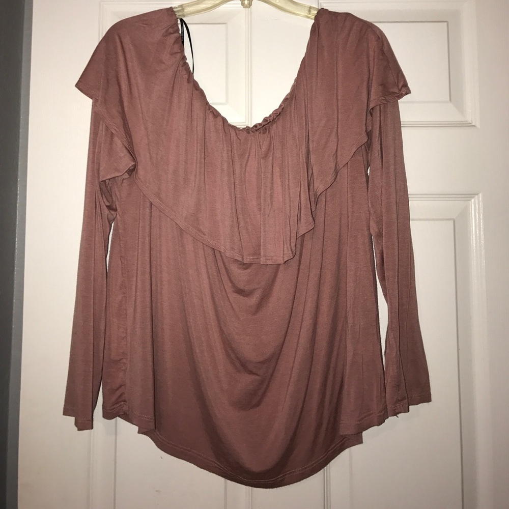 Off the shoulder Mauve pink shirt