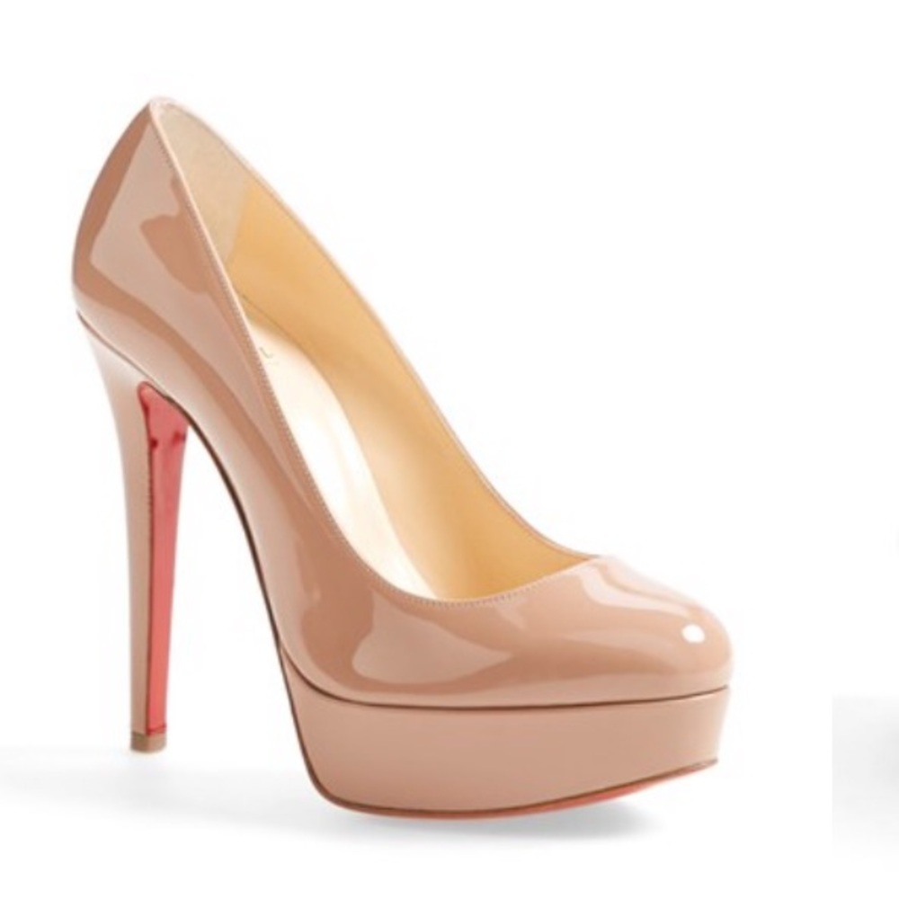 Loboutin Bianca Patent Leather Platform : Nude