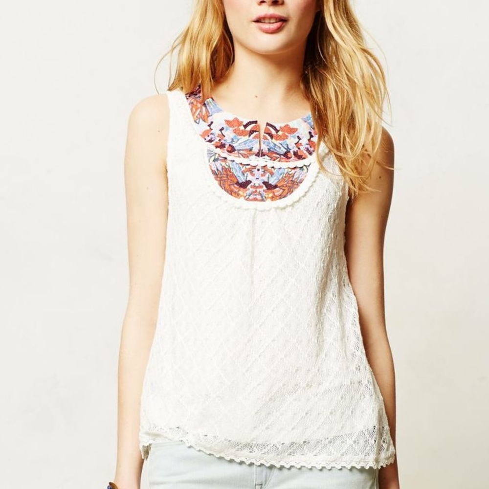 Anthropologie Akemi + Kin Ara Embroidered Tank