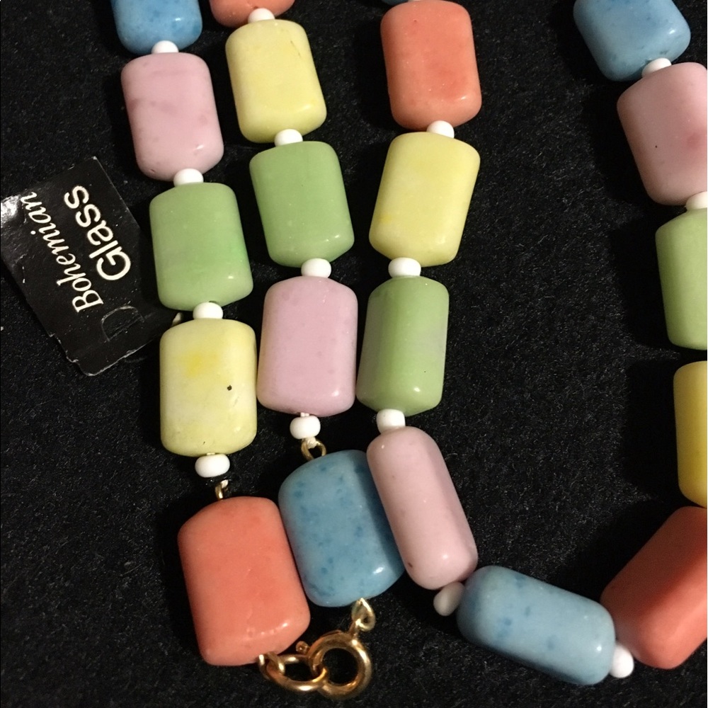 37" Multi-colored Bohemian glass necklace