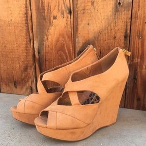 Jessica Simpson Camel Wedges size 8