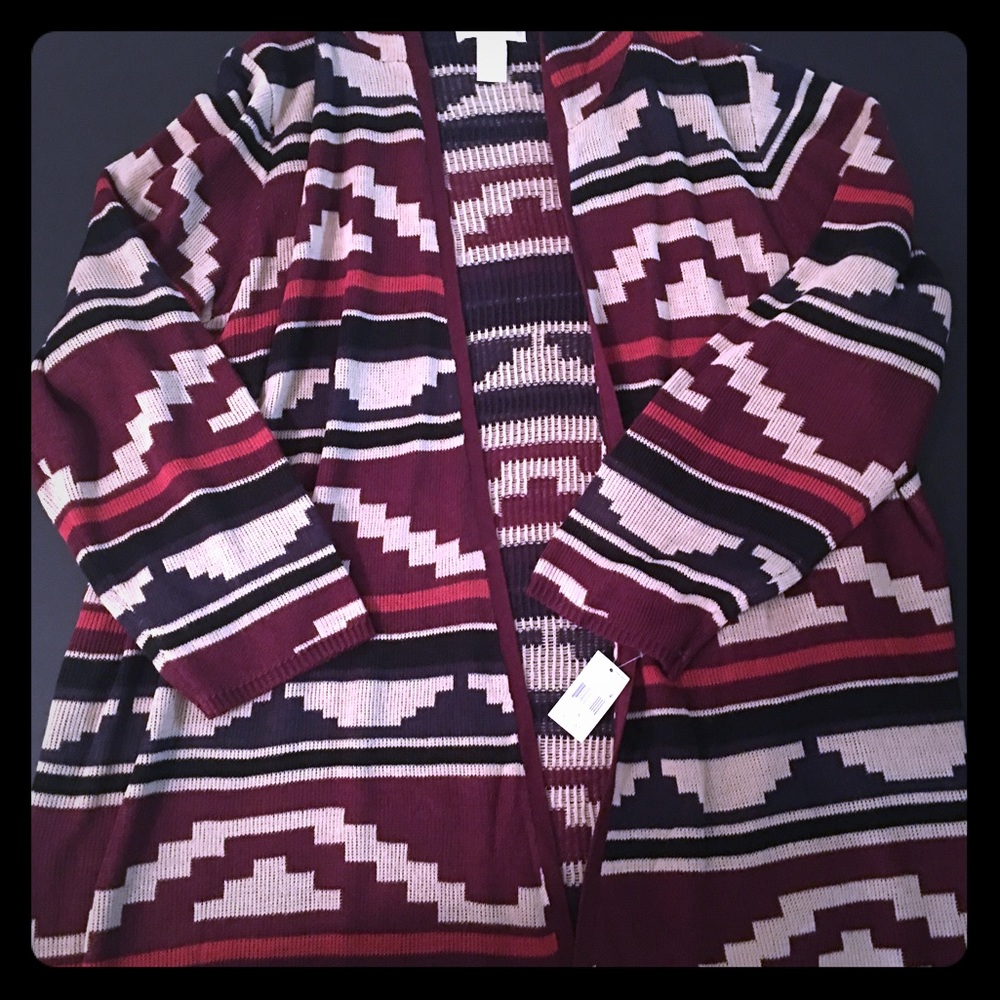 Aztec print lightweight sweater