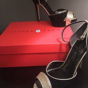 Ivanka Black Suede Platform Heels
