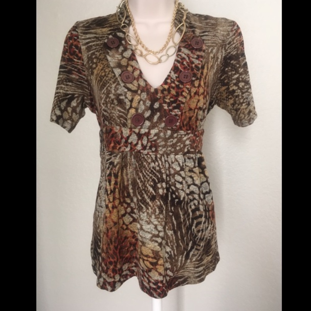Brown animal print shirt